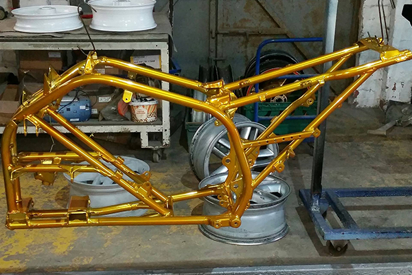 An image of a metal buggy we powder coated