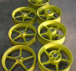 An image of some wheels we powder coated